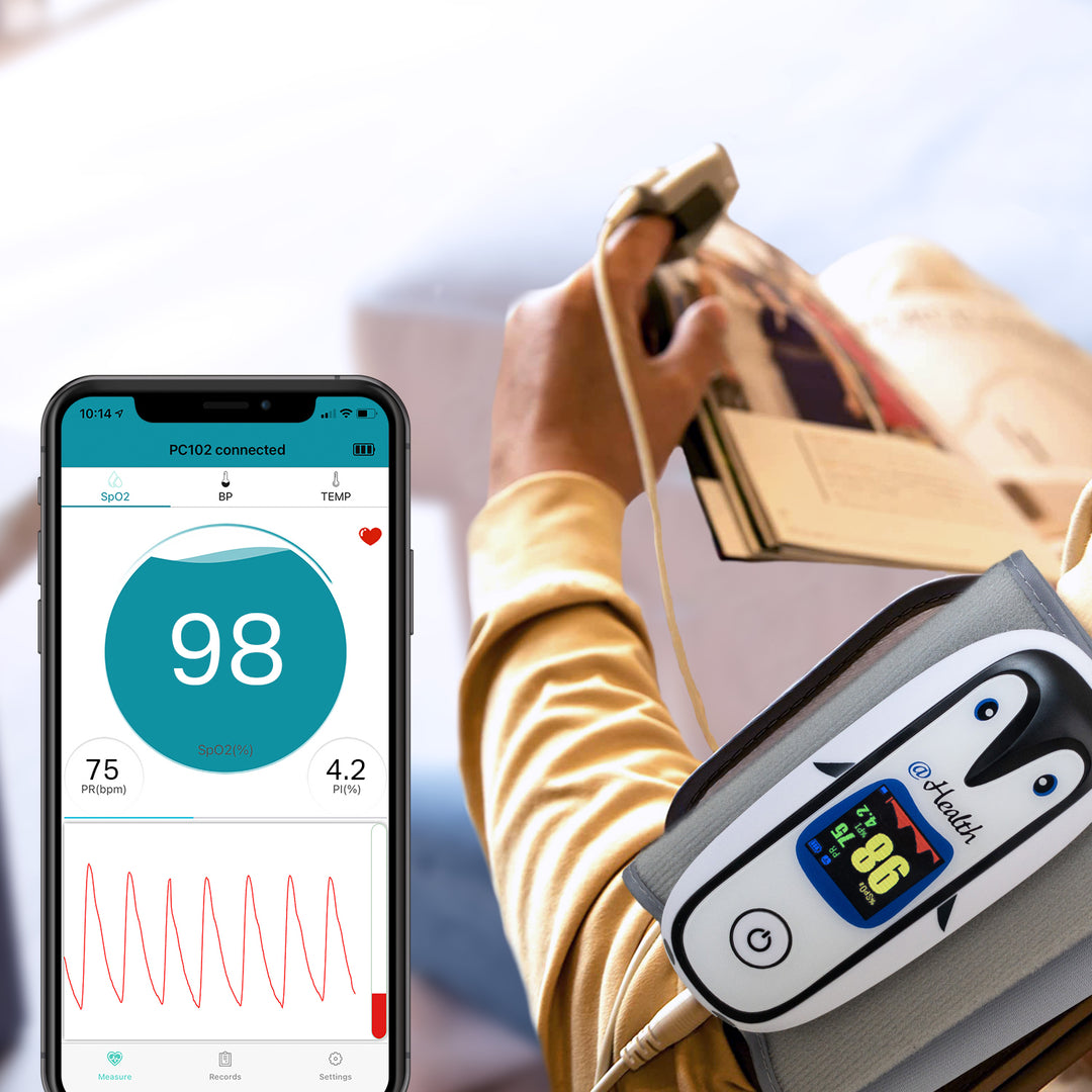 PC-102 on Upper Arm taking blood pressure reading